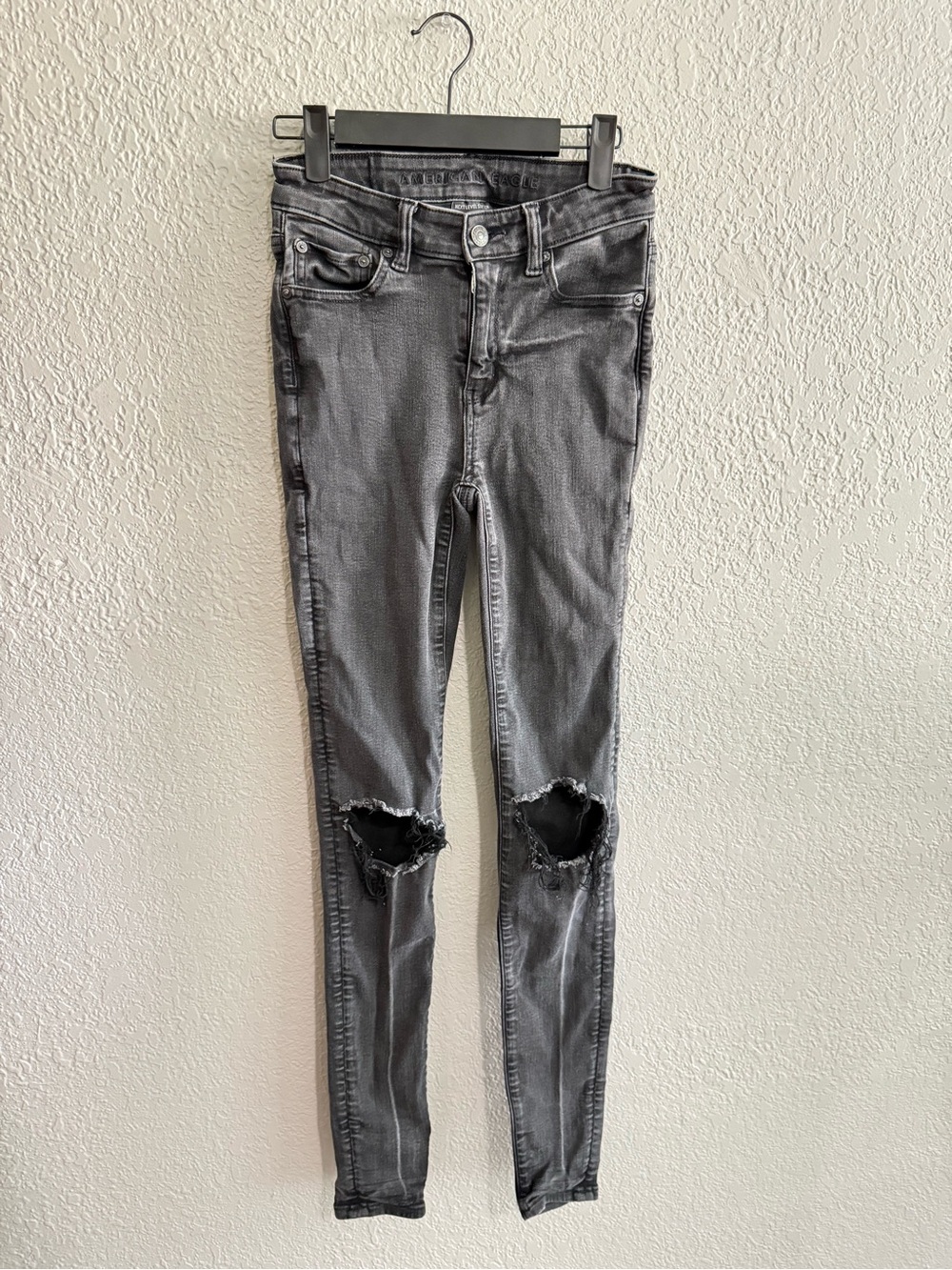 American Eagle Outfitters Black Ripped Skinny Jeans